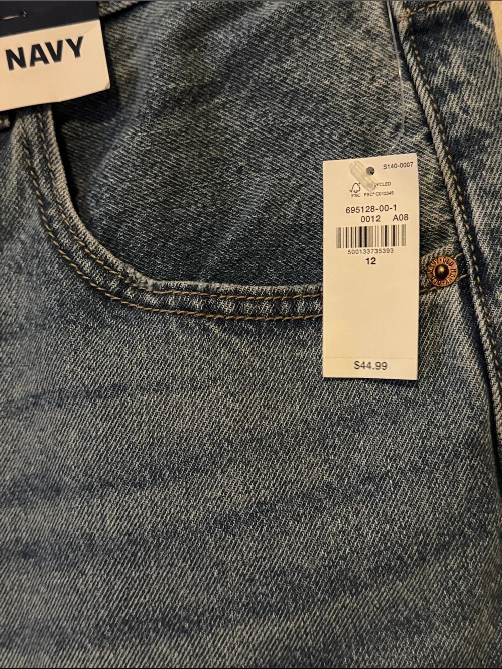 Old Navy Light Blue High-Rise Baggy Denim Cutoff Shorts